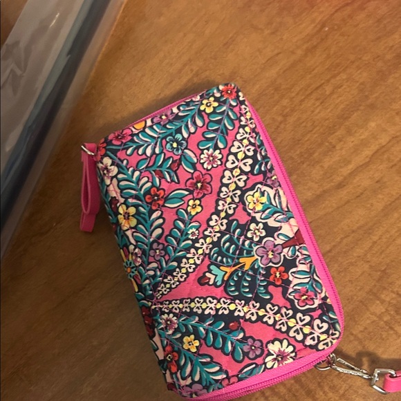 Vera Bradley Pink and Teal Floral Wristlet - Picture 8 of 8